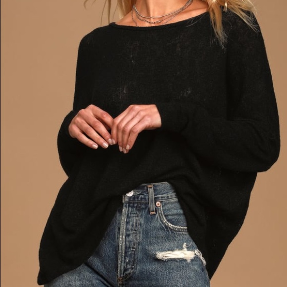 Be There Always Black Knit Backless Sweater Top